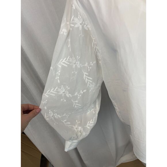 Soft Surroundings Sheer Sleeve Button-Down Blouse – Size L - Picture 4 of 6